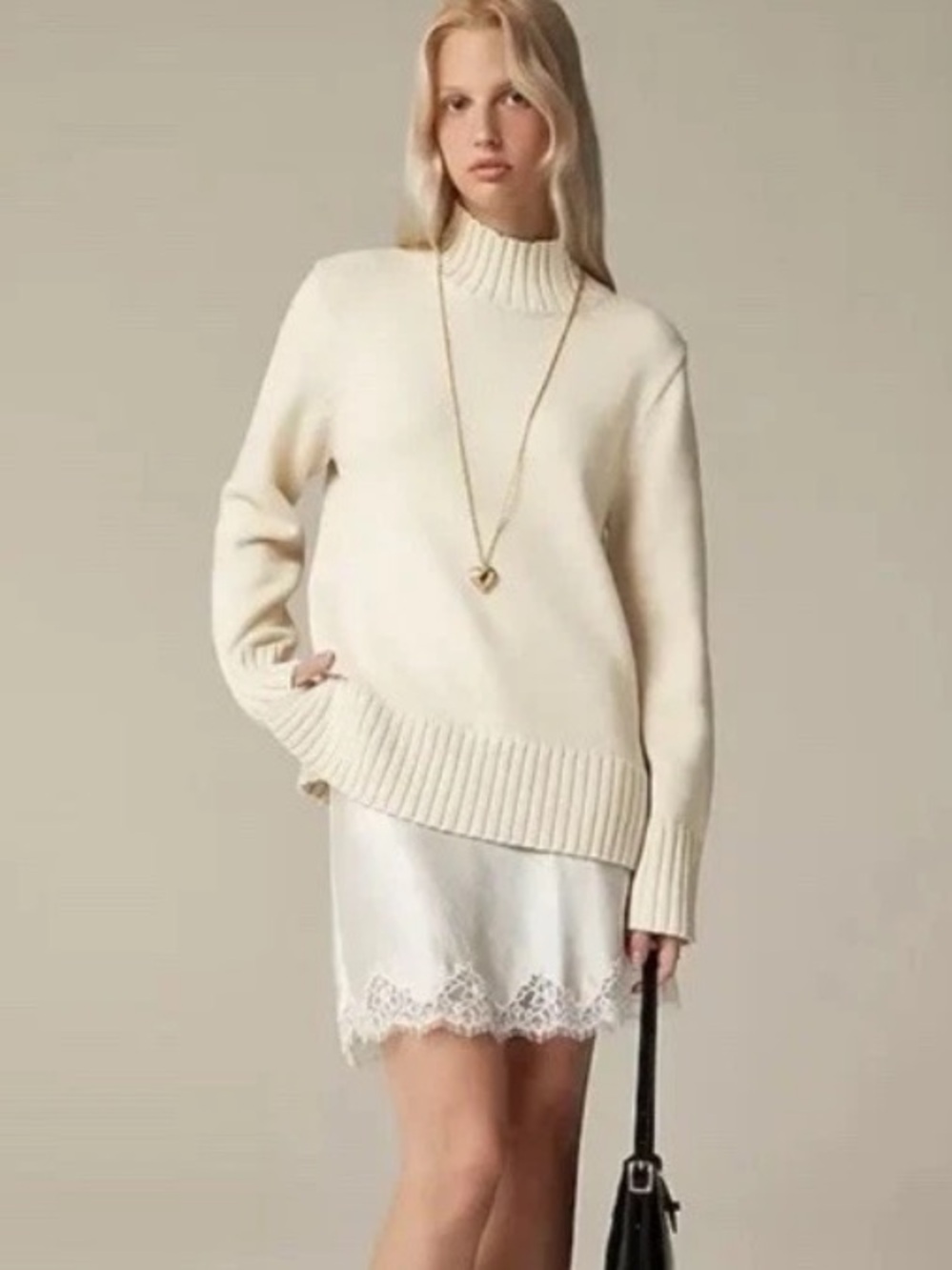NWT J Crew Cotton Ribbed Turtleneck Sweater